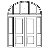 2-panel double door with sidelites and 5-lite elliptical transom
Unit Dimension 110-1/4" x 149-1/2"
Door Dimension 36" x 96"
Panel - flat
Glazing - IG